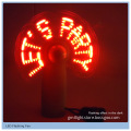 good portable logo printing led message usb fan